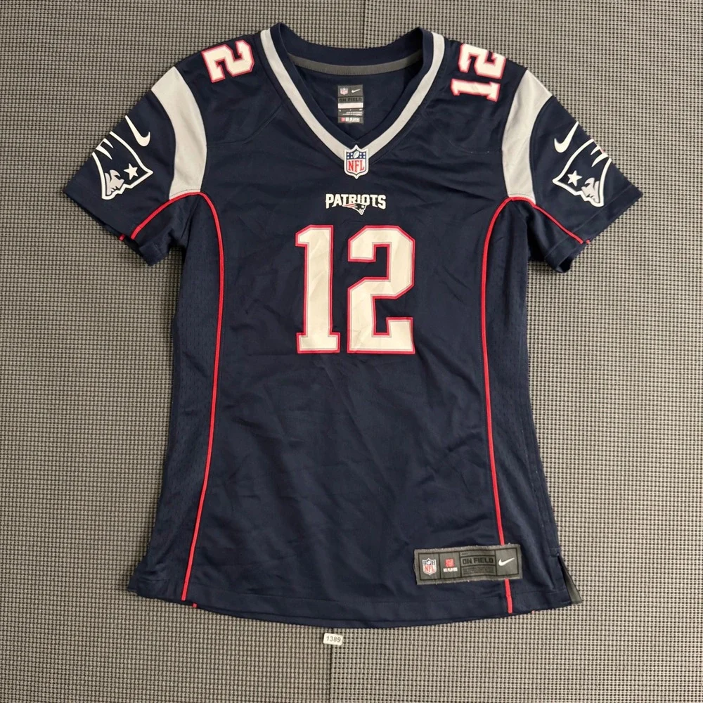 Nike Tom Brady Patriots 12 On Field Jersey Navy Womens Small